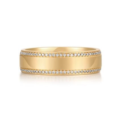 R050 Round Lab Grown Designer Eternity Wedding Band / Ring | 6 Mm Width | 0.5 Ctw | 18K