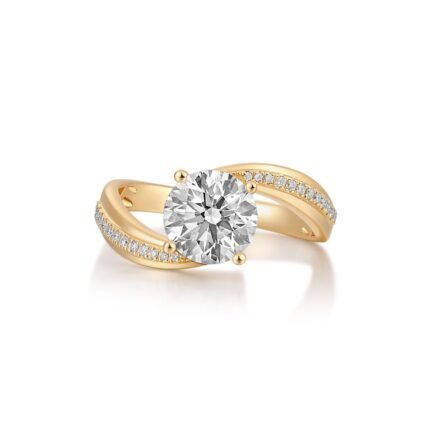 R132 Lab Grown Bridal Solitaire Pave Ring