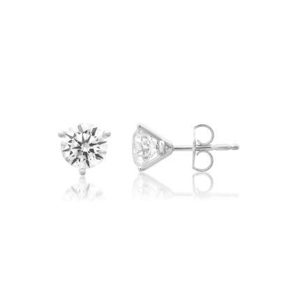E007 Round Classic 3 Prong Martini Studs
