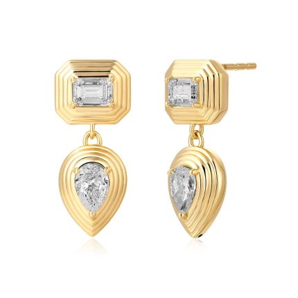 E103 Emerald Pear Aire Fashion Drop Earrings