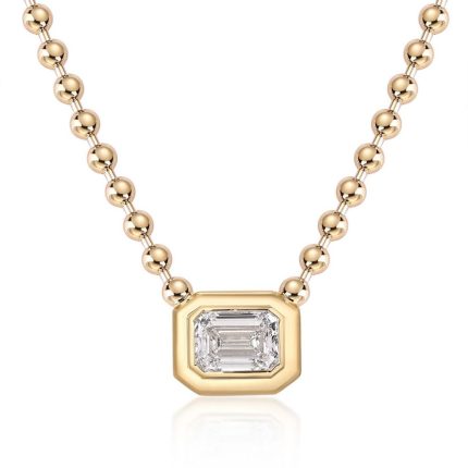 N015 Emerald Fashion Double Bezel Necklace