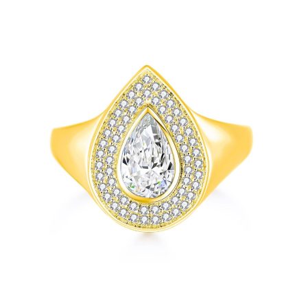 R044 Pear Cocktail Ring