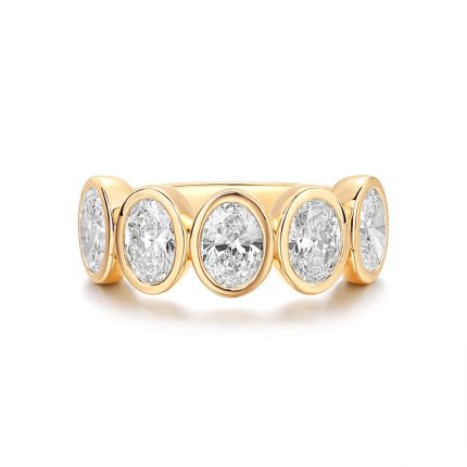 R140 Oval Fashion Bezel 5-Stone Ring