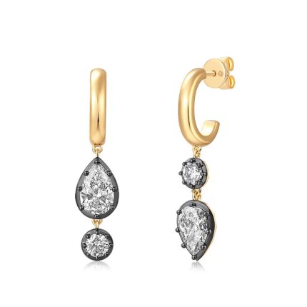 E061 Pear Round Fashion Georgian Drop Earrings
