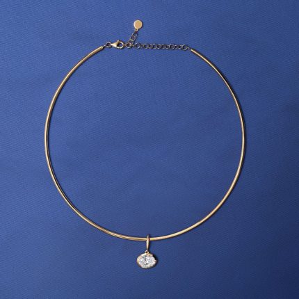 TJPB001 14KY OMEGA + 2CT OVAL GEORGIAN CHARM