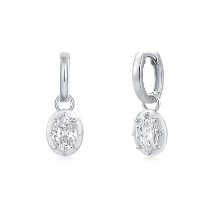 TJE027 OVAL FASHION DROP GEORGIAN EARRINGS