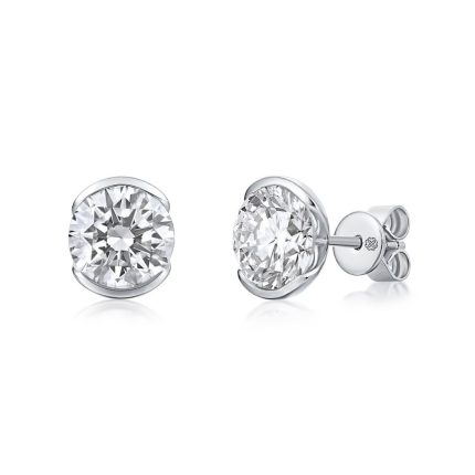 TJE028 ROUND FASHION STUDS HALF-MOON EARRINGS