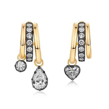 TJE104 HEART, PEAR, ROUND FASHION HUGGIES GEORGIAN, AIRE EARRINGS