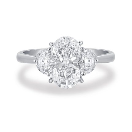 TJR909OVW OVAL 3STONE BRIDAL RING