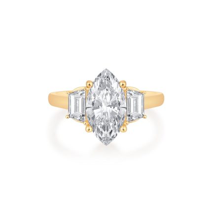 TJR898MQY MARQUISE 3STONE BRIDAL RING