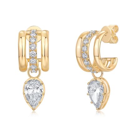 TJE105 PEAR FASHION HUGGIES GEORGIAN, AIRE EARRINGS