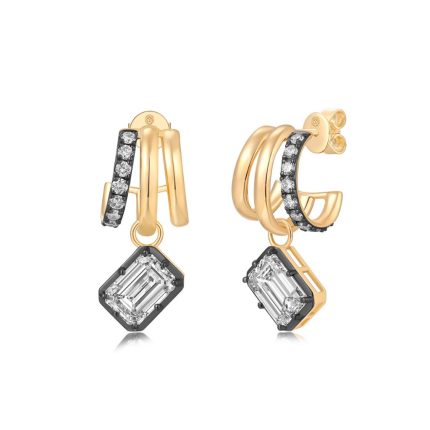 TJE106 EMERALD FASHION HUGGIES GEORGIAN, AIRE EARRINGS