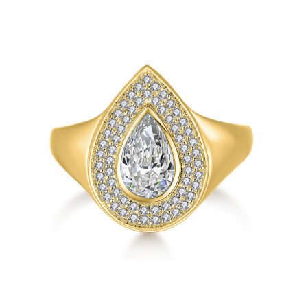 TJR044 PEAR COCKTAIL COCKTAIL RING