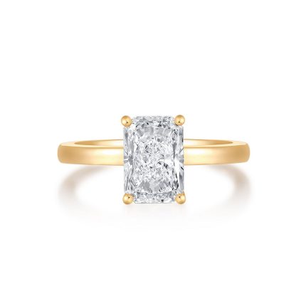 TJR101 EMERALD HIDDEN HALO BRIDAL RING