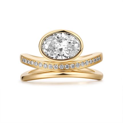 TJR133 OVAL SOLI PAVE BRIDAL RING