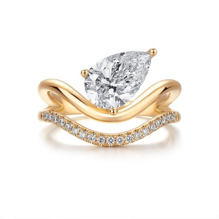 TJR136 PEAR SOLITAIRE BRIDAL RING