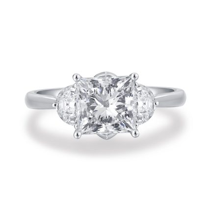 TJR908PSW PRINCESS 3STONE BRIDAL RING
