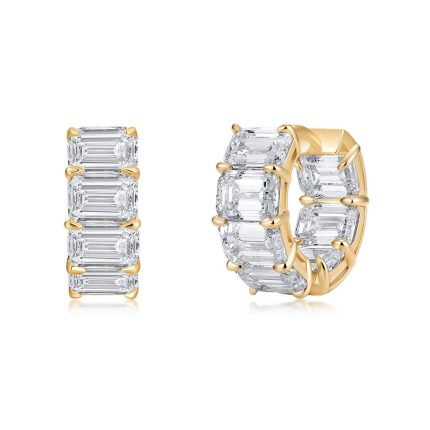 TJE041 EMERALD FASHION HUGGIES EARRINGS