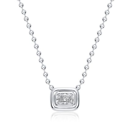 TJN015 RADIANT SOLITAIRE DOUBLE BEZEL NECKLACE