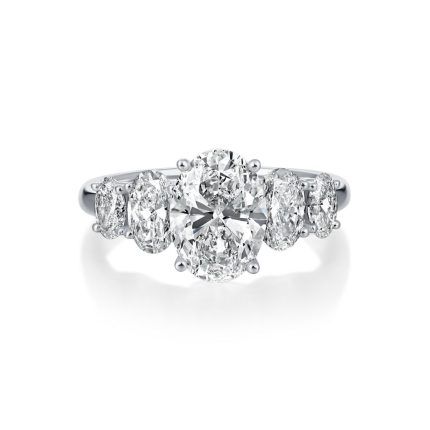 TJR056 OVAL 5STONE BRIDAL RING