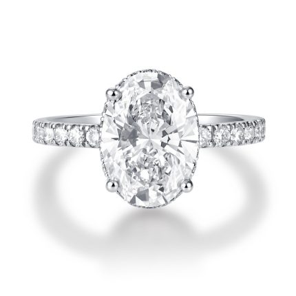 TJR108 OVAL HIDDEN HALO BRIDAL RING