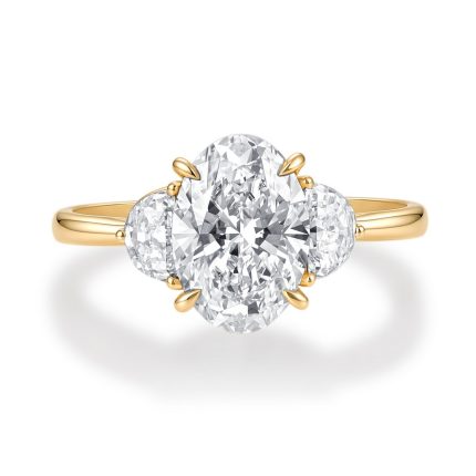 TJR909OVY OVAL 3STONE BRIDAL RING
